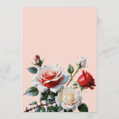 Menu Mariage floral rose rose foncé (Dos)