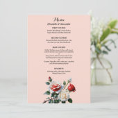 Menu Mariage floral rose rose foncé (Debout devant)