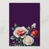 Menu Mariage floral rose rose foncé (Dos)
