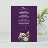 Menu Mariage floral rose rose foncé (Debout devant)
