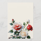 Menu Mariage floral rose rose foncé (Dos)