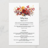 Menu Mariage Floral Rouge Luxuriant (Devant)
