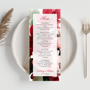 Menu Mariage Floral Rouge sur le thème de Noël
