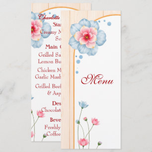 Menu Mariage floral rustique