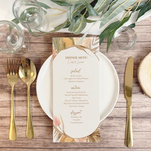 Menu Mariage floral rustique Earthy