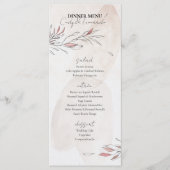 Menu Mariage floral rustique Earthy (Devant)