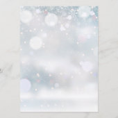 Menu Mariage Floral Rustique Flocons de Neige (Dos)