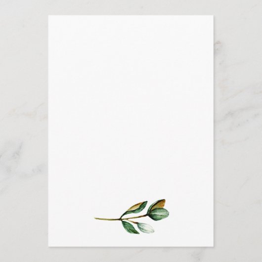 Menu Mariage floral rustique Magnolia blanc (Dos)