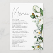 Menu Mariage floral rustique Magnolia blanc (Devant)