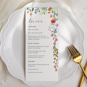 Menu Mariage floral Secret Garden