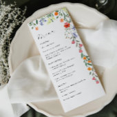 Menu Mariage floral Secret Garden