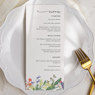 Menu Mariage floral Secret Garden