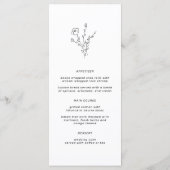 Menu Mariage Floral Simple de Style Bohème Rustique (Dos)