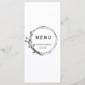 Menu Mariage Floral Simple de Style Bohème Rustique (Devant)