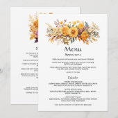 Menu Mariage floral sundial (Devant / Derrière)
