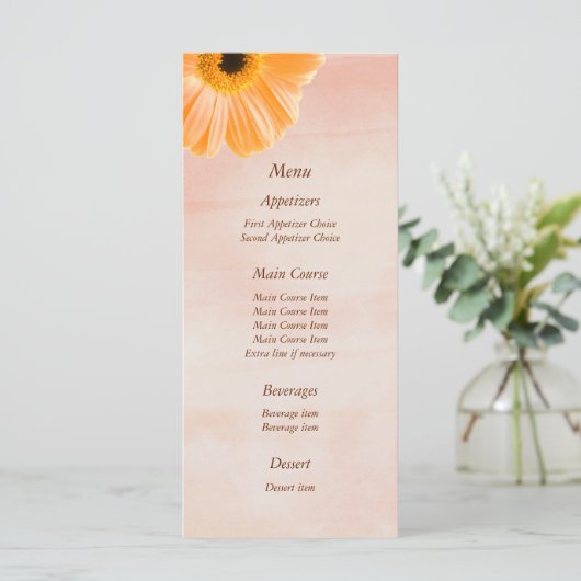 Menu Mariage floral Tangerine (Debout devant)
