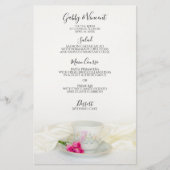 Menu Mariage Floral Tea Cup et Roses Rose (Devant)
