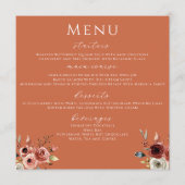 Menu Mariage Floral Terracotta (Devant)