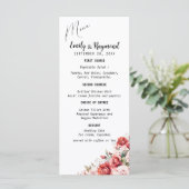 Menu Mariage Floral Terracotta Bourgogne (Debout devant)