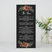 Menu Mariage Floral Terracotta Rustique & Noir (Debout devant)