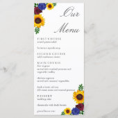 Menu Mariage floral tournesol rose (Devant)