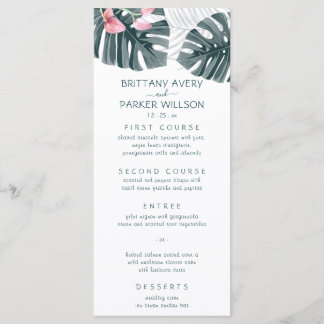 Menu Mariage floral tropical