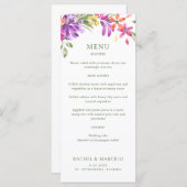 Menu Mariage floral tropical lumineux (Devant / Derrière)