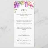 Menu Mariage floral tropical lumineux (Devant)
