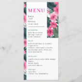 Menu Mariage floral Tropical Pink (Devant)