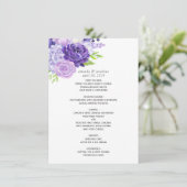 Menu Mariage floral ultra violet (Debout devant)