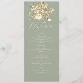 Menu Mariage Floral Vert Sauge Neutre (Devant)