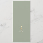 Menu Mariage Floral Vert Sauge Neutre (Dos)