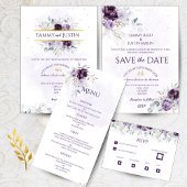 Menu Mariage floral vibrant
