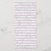 Menu Mariage Floral Violet & Argent Confetti (Dos)