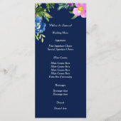 Menu Mariage Floral Violet bleu marine (Devant)