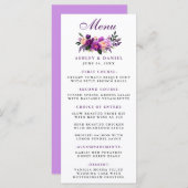 Menu Mariage floral violet ultra violet (Devant / Derrière)