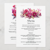 Menu Mariage floral Viva Magenta (Devant / Derrière)