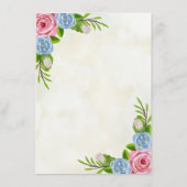 Menu Mariage Floral Watercolor (Dos)