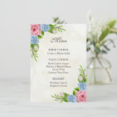 Menu Mariage Floral Watercolor (Debout devant)
