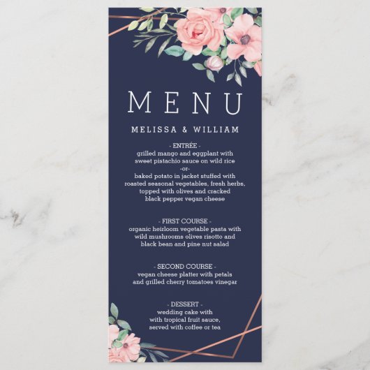 Menu Mariage Floral Watercolor (Devant)