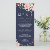 Menu Mariage Floral Watercolor (Debout devant)