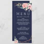 Menu Mariage Floral Watercolor (Devant / Derrière)
