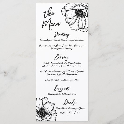 Menu Mariage floral Whimsical (Devant)