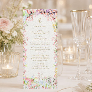 Menu mariage florales d'été de château français