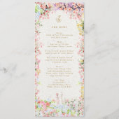 Menu mariage florales d'été de château français (Devant)