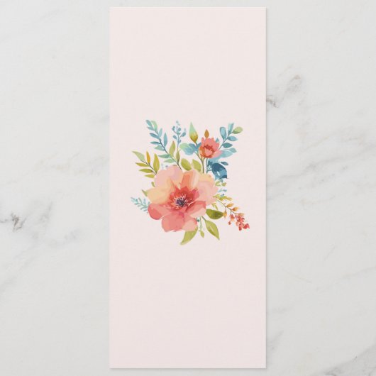 Menu Mariage Floraux d'été Réception moderne (Dos)