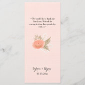 menu mariage floraux d'ivoire (Dos)