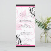 Menu Mariage Flore noir et rose foncé (Debout devant)