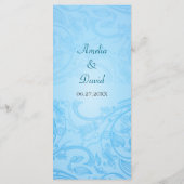 Menu Mariage Flourissant Bleu (Dos)