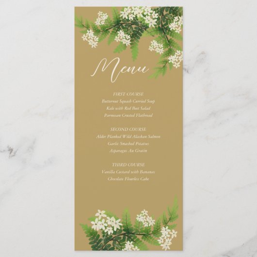 Menu Mariage Flower Ferns (Devant)